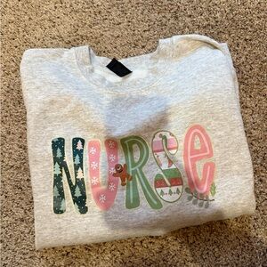Gildan Gray Nurse Graphic Sweatshirt
